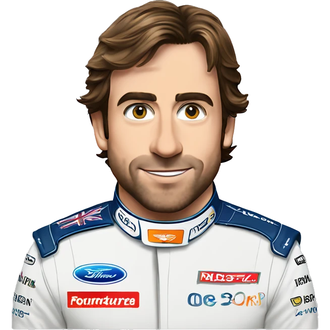 Coche de fórmula 1 aston Martin de Fernando Alonso emoji