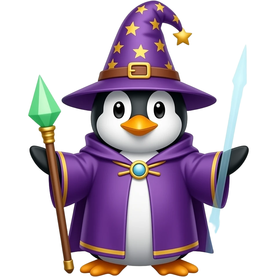 Penguin Wizard emoji