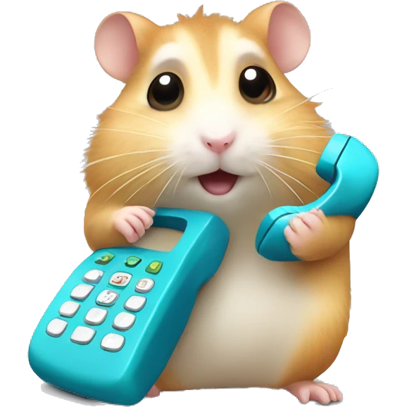 hamster calls on the phone emoji
