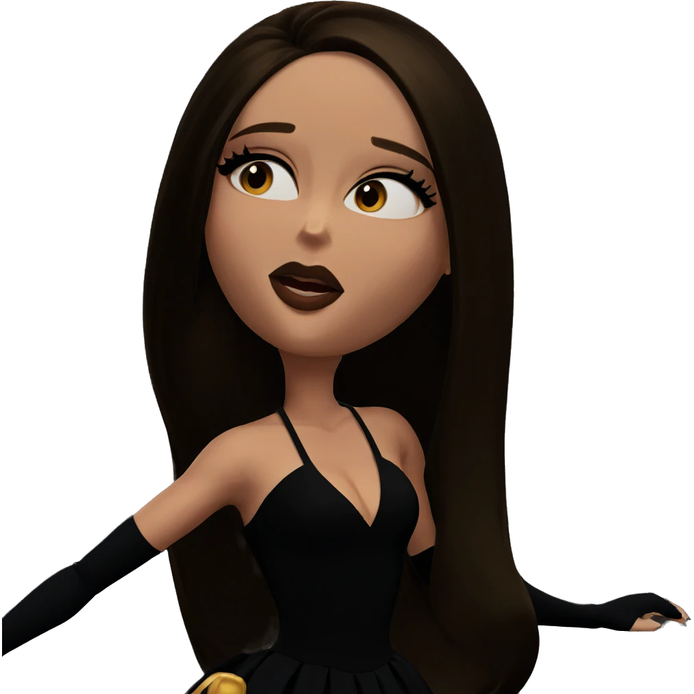 elegant woman in black dress emoji