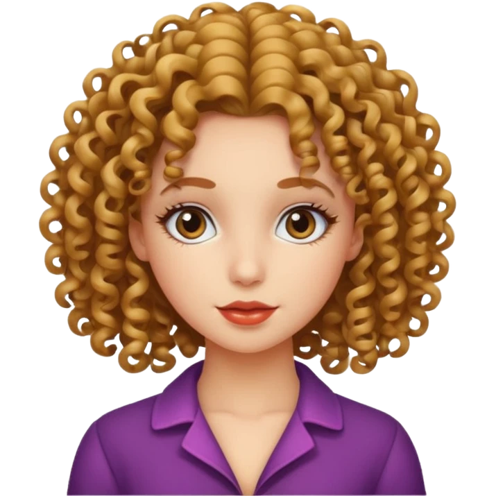 coquette with curly hair girl emoji