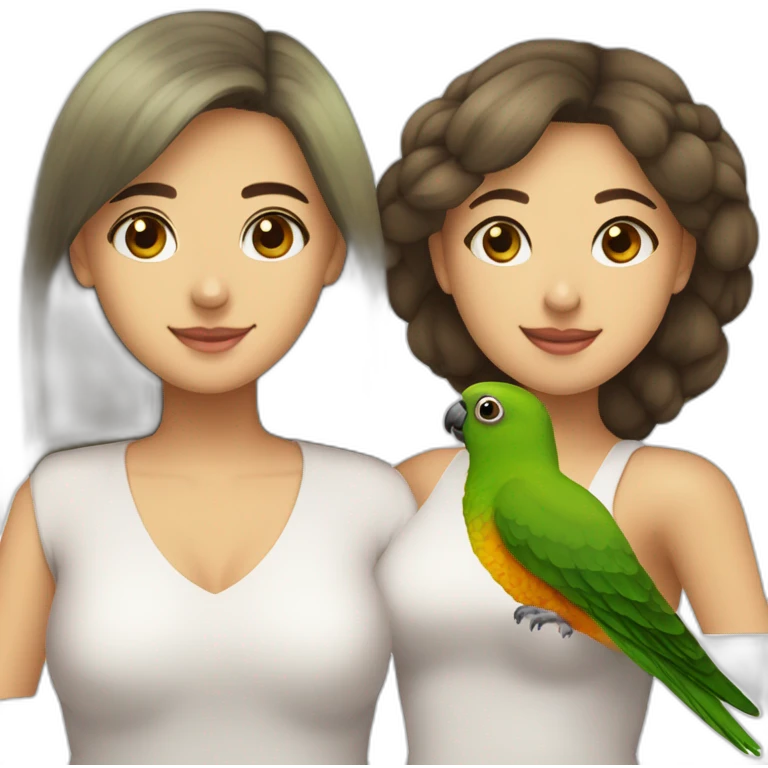Merun bellied Green cheek conure and a woman emoji