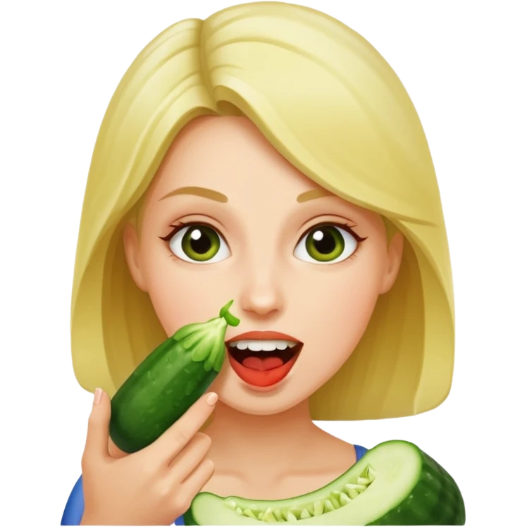 Ember a szájába veszi az uborkát emoji