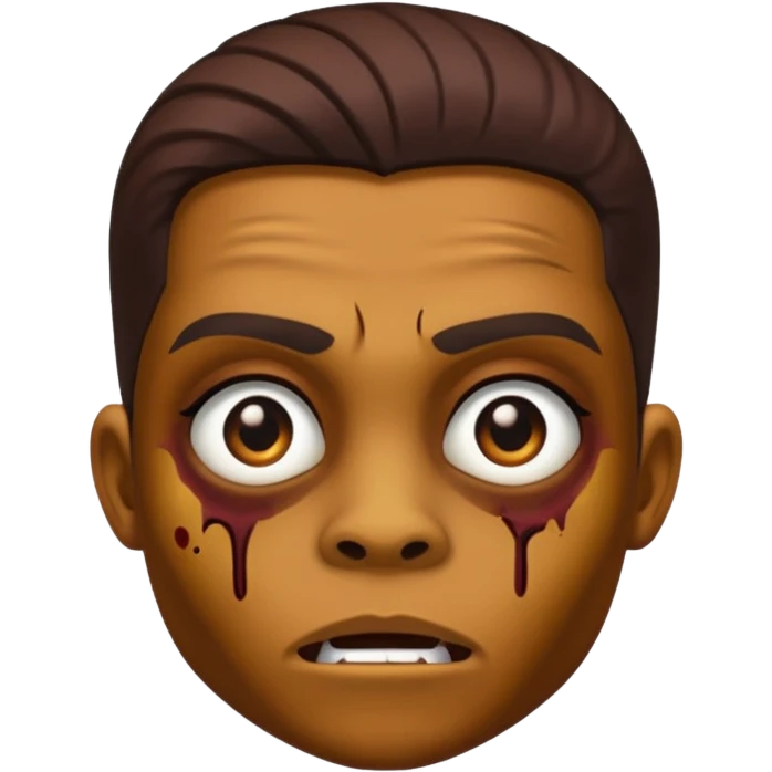 Zumbi moreno com cabelo liso emoji