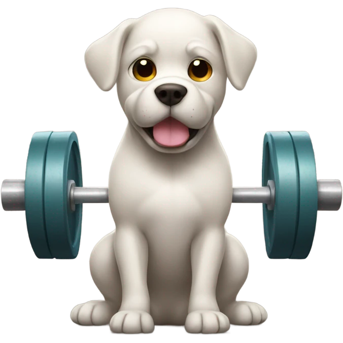 Weightlifting dog emoji