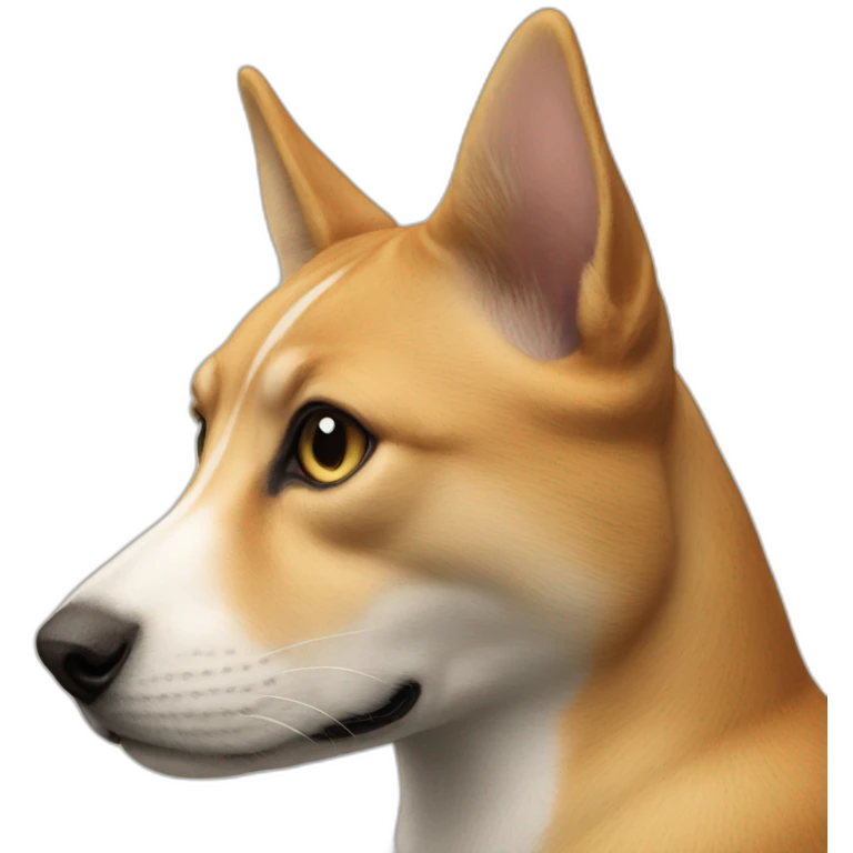 Un chat sur un chien emoji