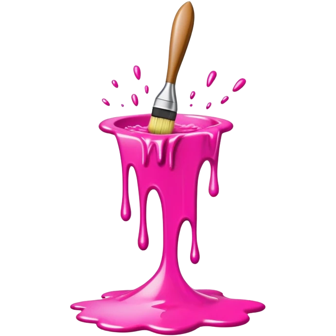  flying art brush dripping pink slop  emoji