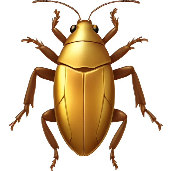 A golden cockroach, with rays of light, all around it, like a 🌟) and with a “capital N” engraved on its abdomen. It must be seen from the front like 🪳 but it must be all Golden emoji
