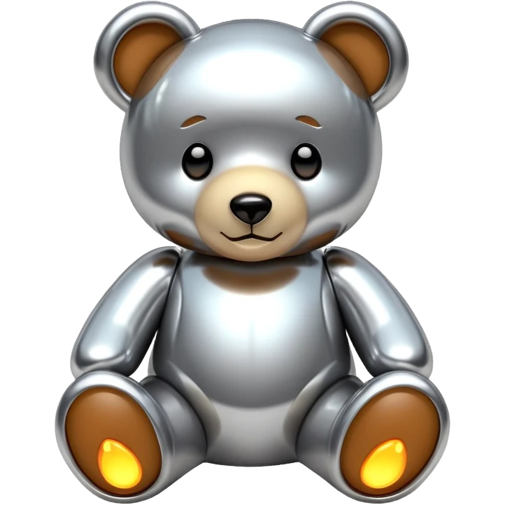 sorayama giger teddy bear chrome glowing emoji