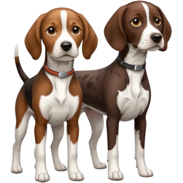 beagle and german shorthaired pointer emoji