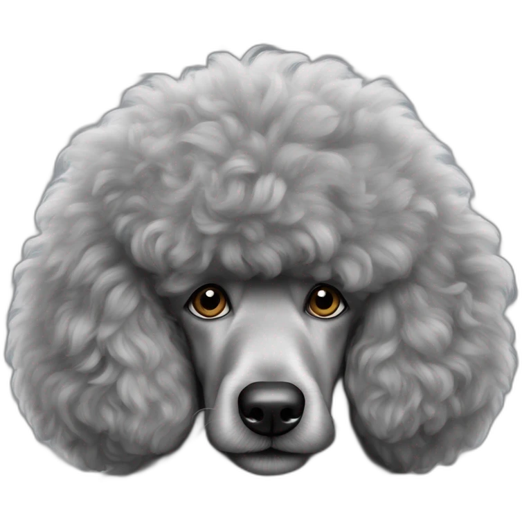 Big Xl size grey fuzzy poodle emoji