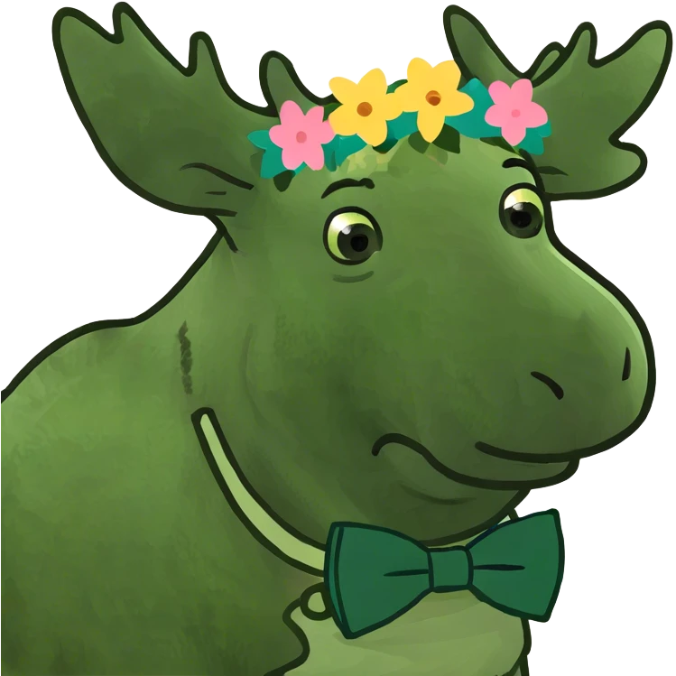 Moose in front lawn emoji