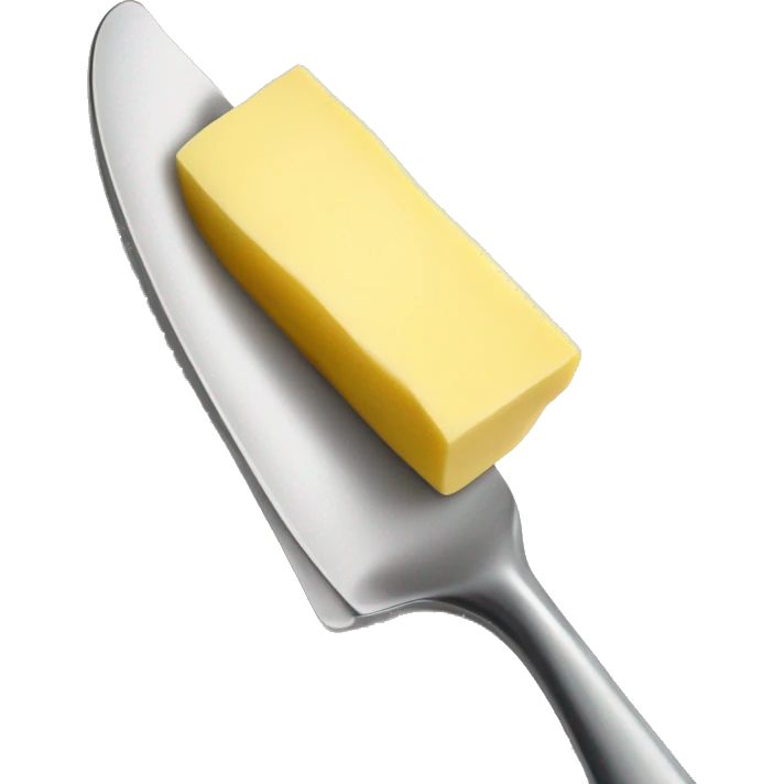 A curl of margarine on the tip of a butter knife emoji