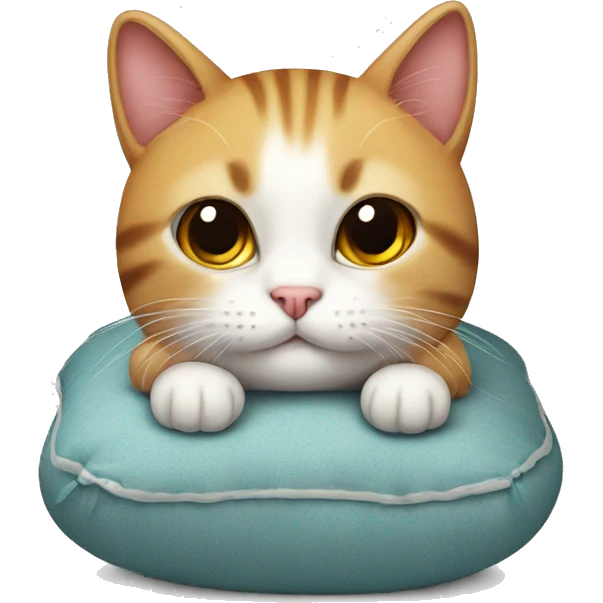 a cute cat on a cushion emoji