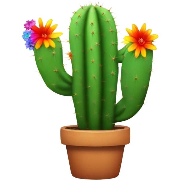 Rainbow cactus emoji