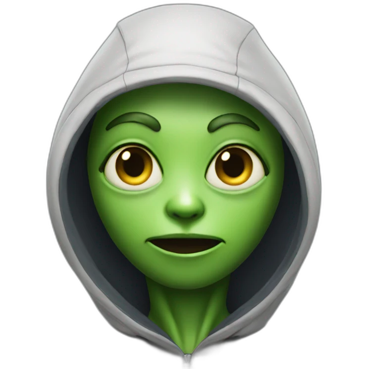 alien pretending to be a human emoji