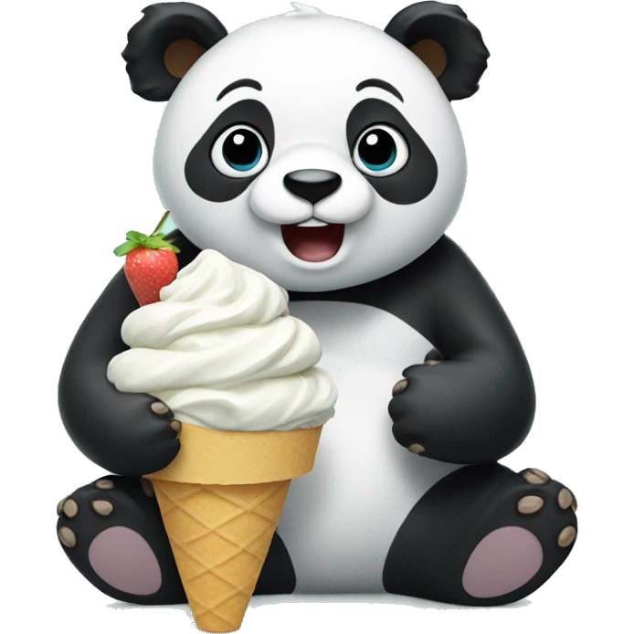Panda eating ice cream emoji