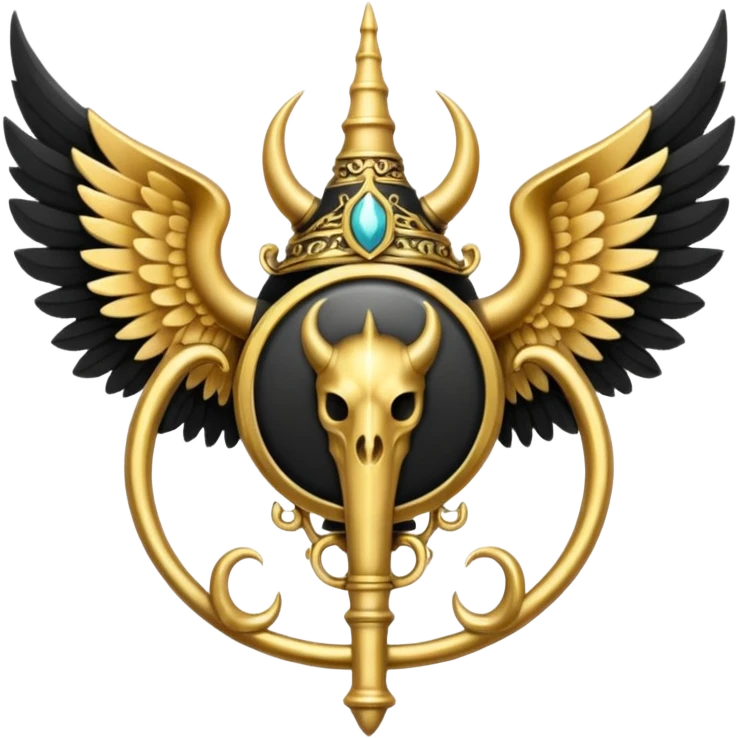 Holy Emblem with black wings and horn emoji