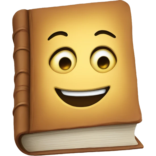 Book with smiling face emoji