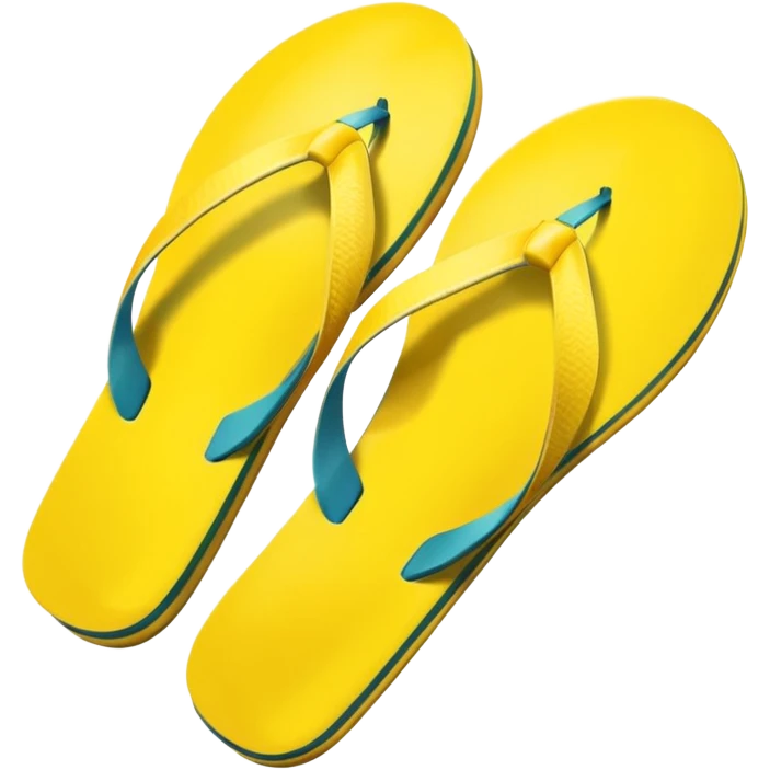 Yellow flip flops, balloon style, shiny, inflated look emoji