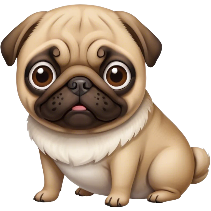 A pug taking a shit emoji