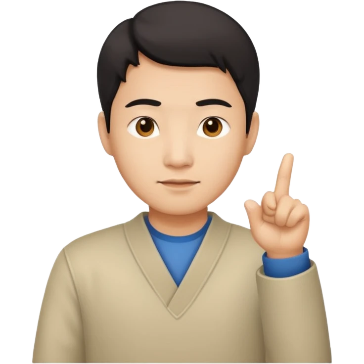 asian man pointing down emoji