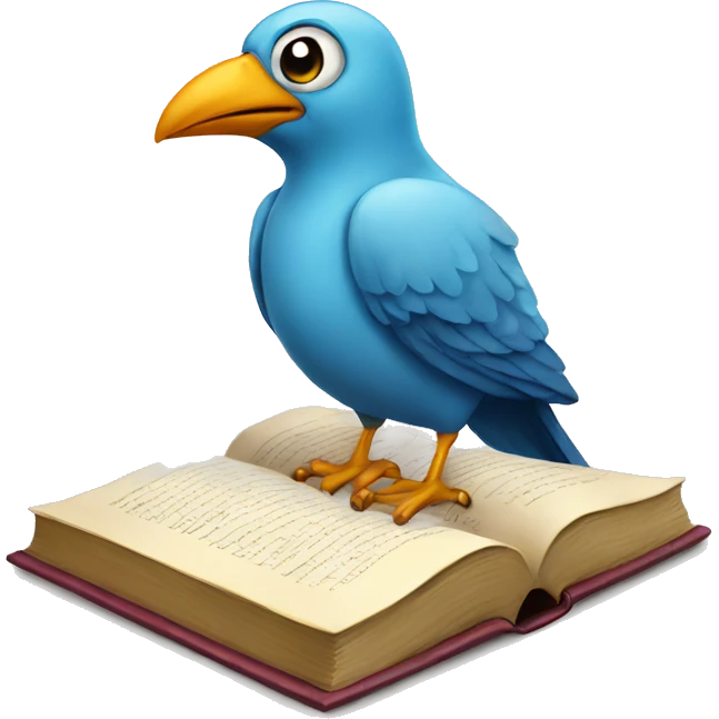 bird with book emoji