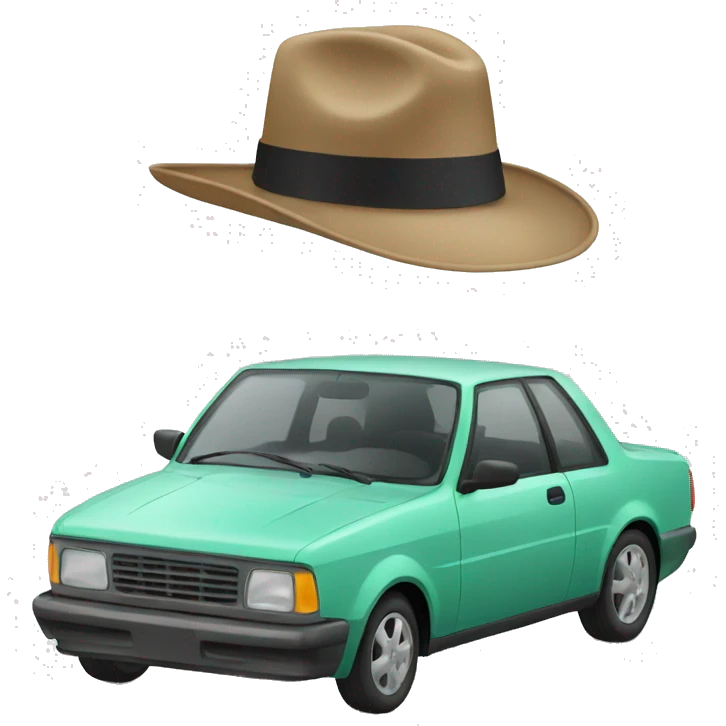 Car with hat emoji