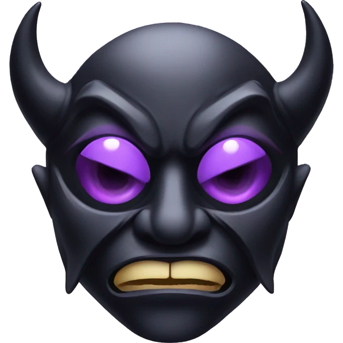 black demon mask with lilac eyes emoji