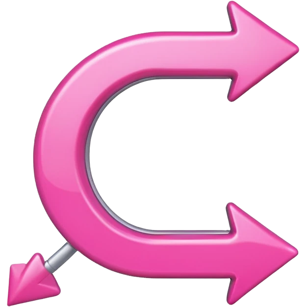 Pink curved go back arrow emoji
