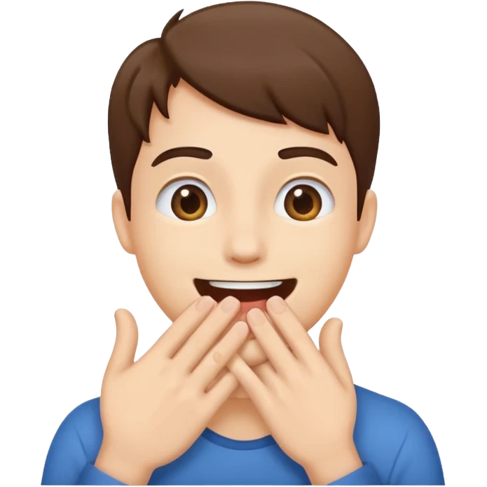 🫱🏼🫲🏼 cover 😁's mouth emoji