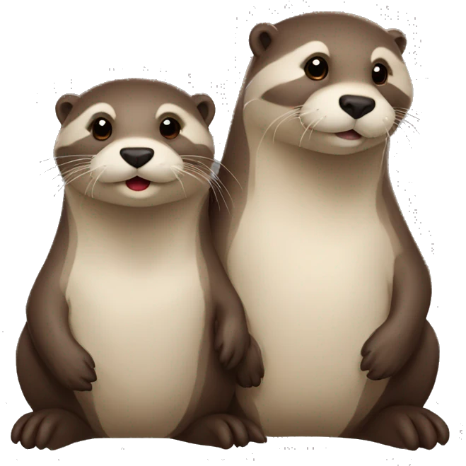 Bear European otter couple emoji