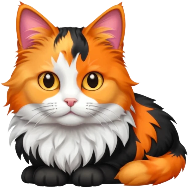 calico cat, simple and cute emoji