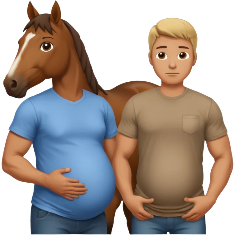 pregnant man  with horse emoji