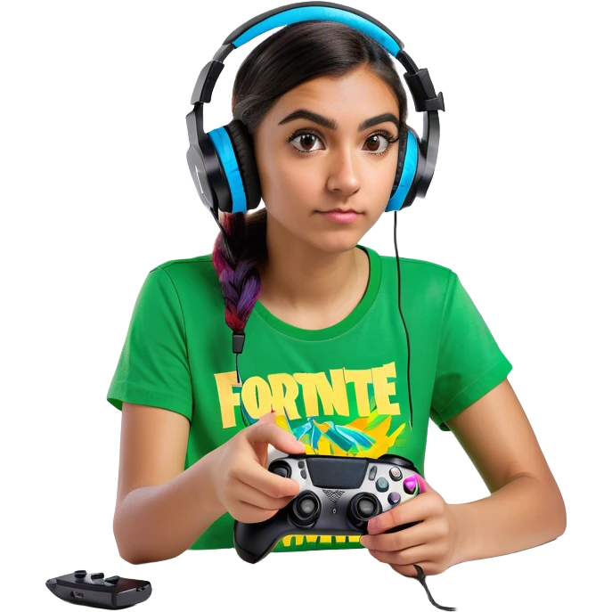 Girl playing Fortnite  emoji