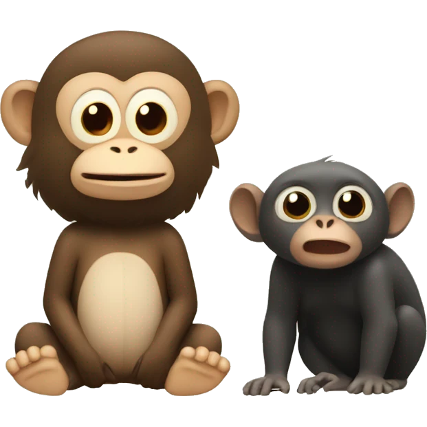 A monkey next to a mole emoji