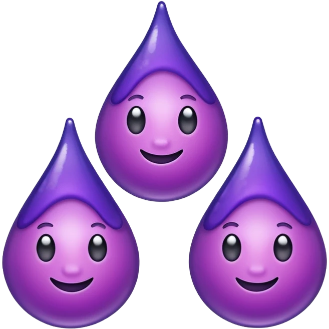3 purple Drops with kool aids signature color, Juicy emoji