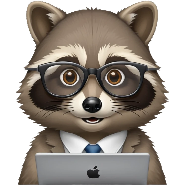 raccoon data scientist with a computer emoji