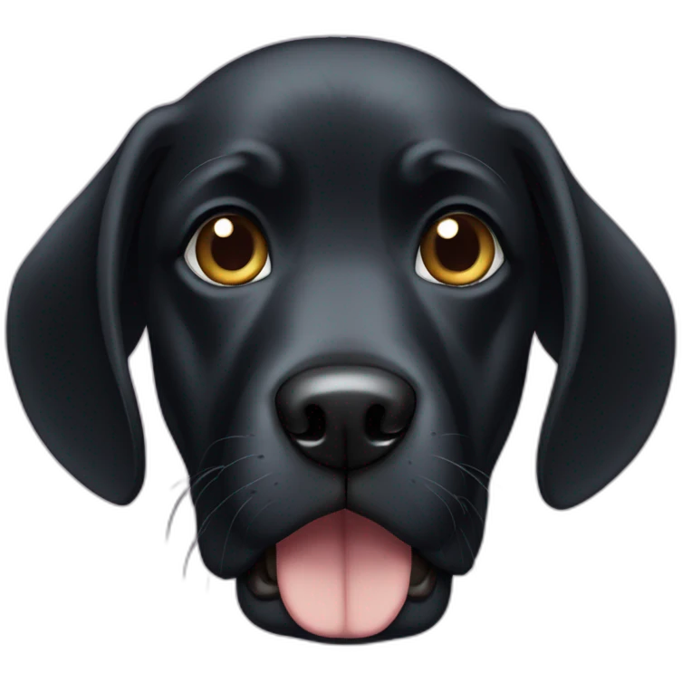 face of a black dog emoji