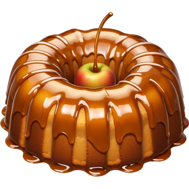 Caramel Bundt cake with gooey apples emoji