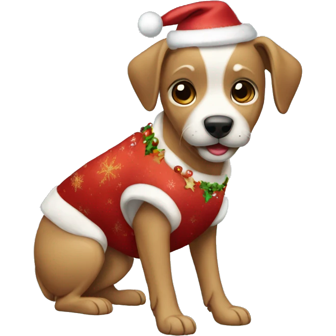 perro vestido de navidad emoji