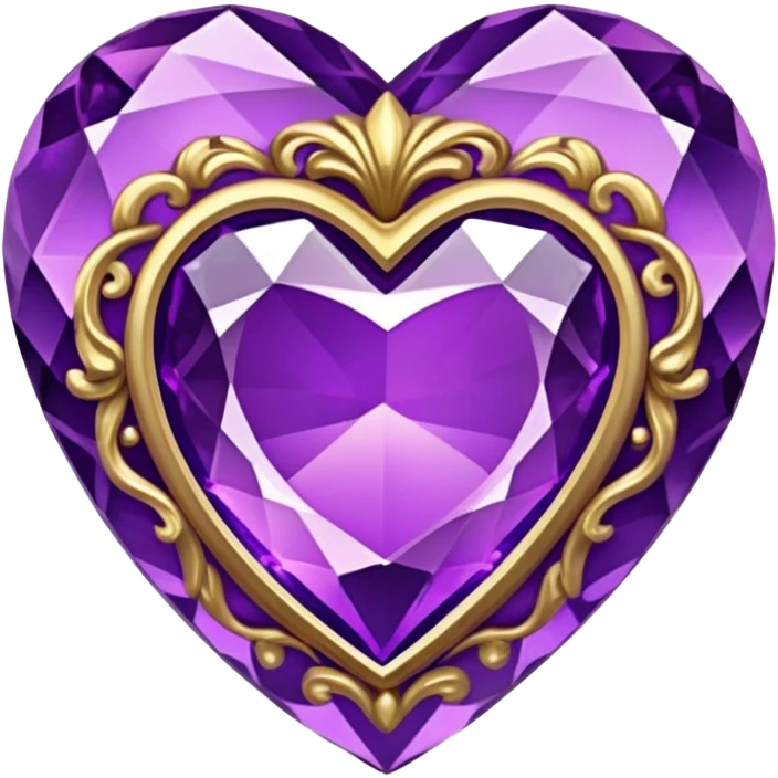 rococo heart gem purple emoji