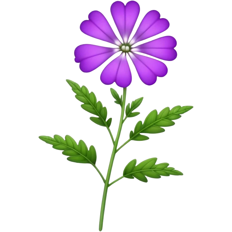 single Verbena flower, stem emoji