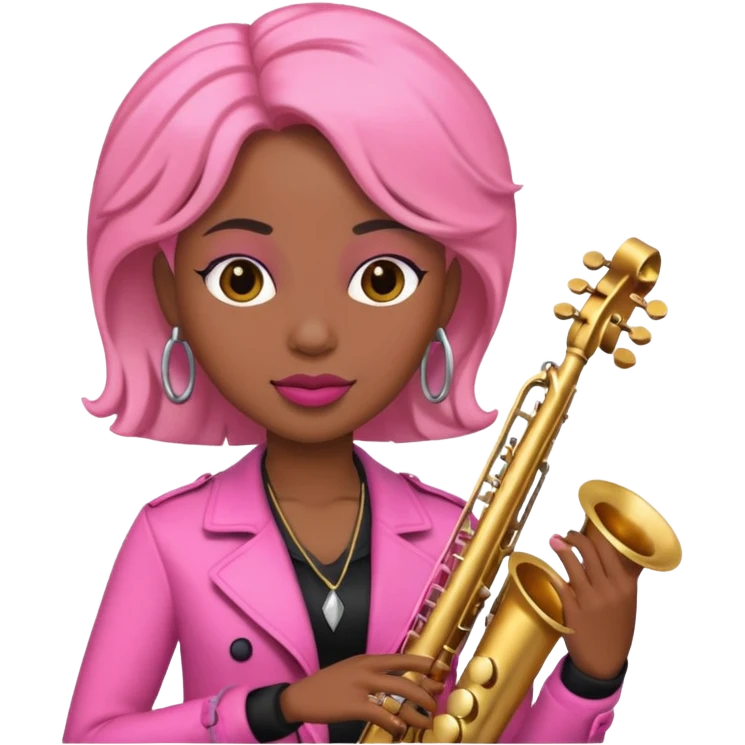 pink musician black woman  emoji