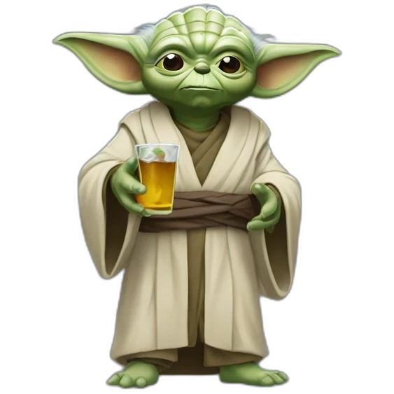 Yoda qui boit de la vodka emoji