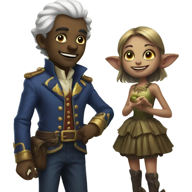 a sugar king and a girl goblin emoji