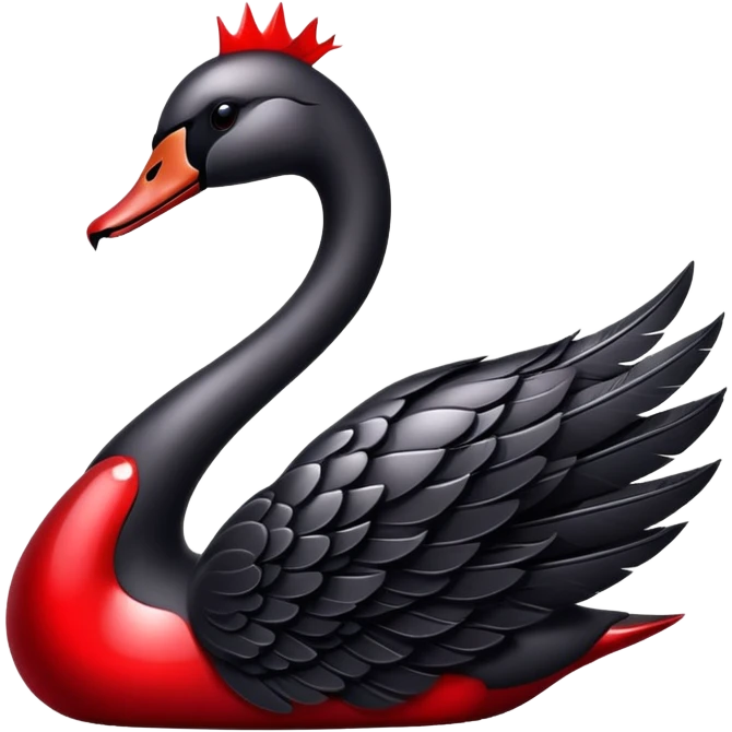 black and red shiny weeping gothic swan emoji