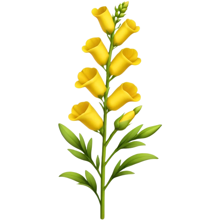 single Yellow Snapdragon, straight stem emoji