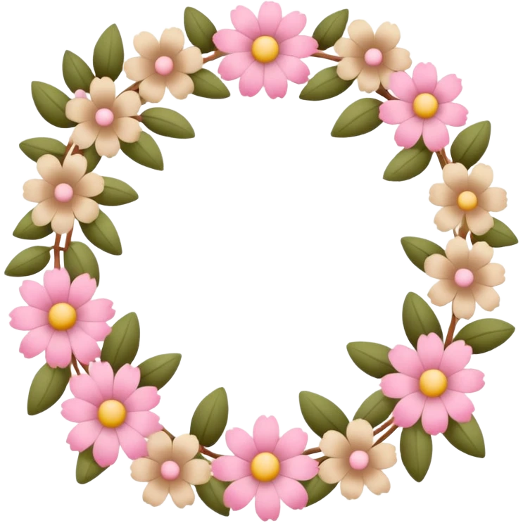 Pink and beige flower garlands  emoji