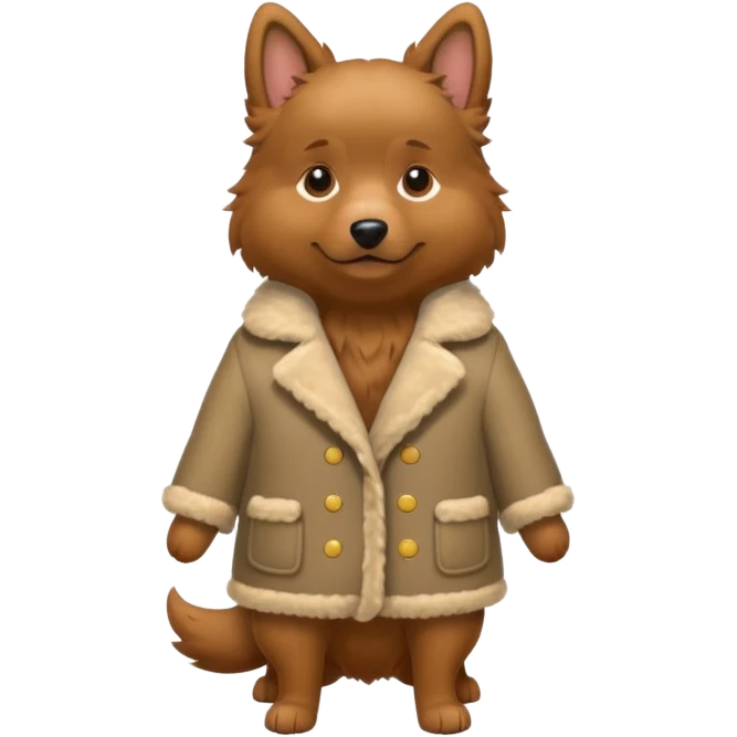 Dog wearing a coat emoji